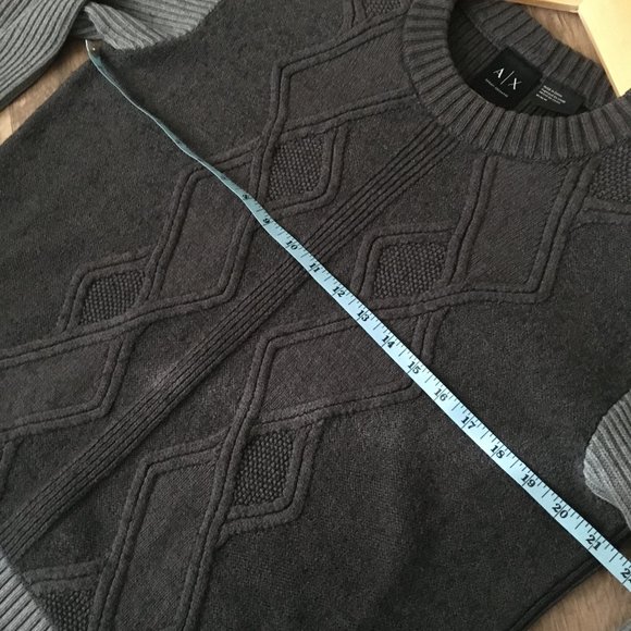 Cable Knit Llama Wool + Cotton Ribbed Sleeve Sweater - Picture 10 of 15